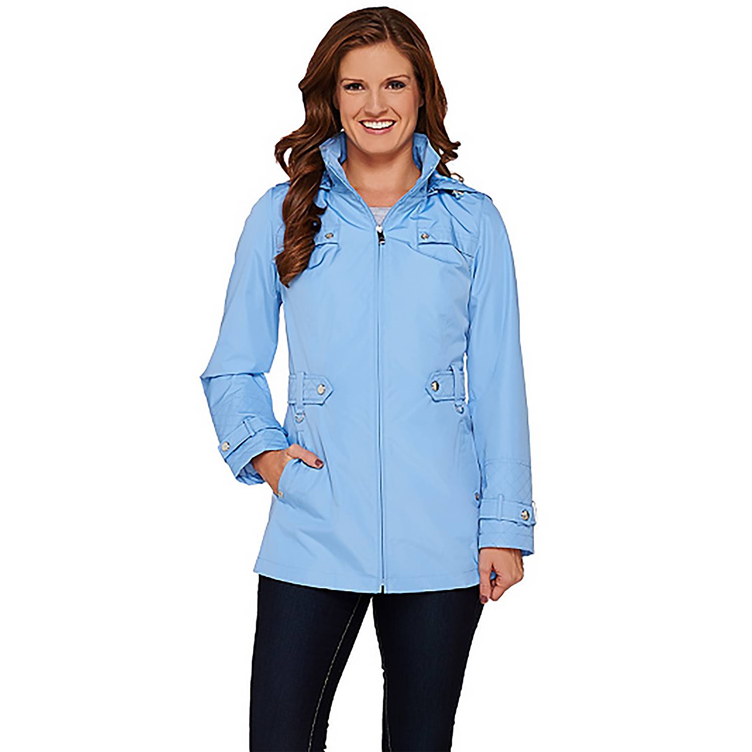 LIZ CLAIBORNE NEW YORK Size 3X Jacket with Quilting Details VISTA BLUE