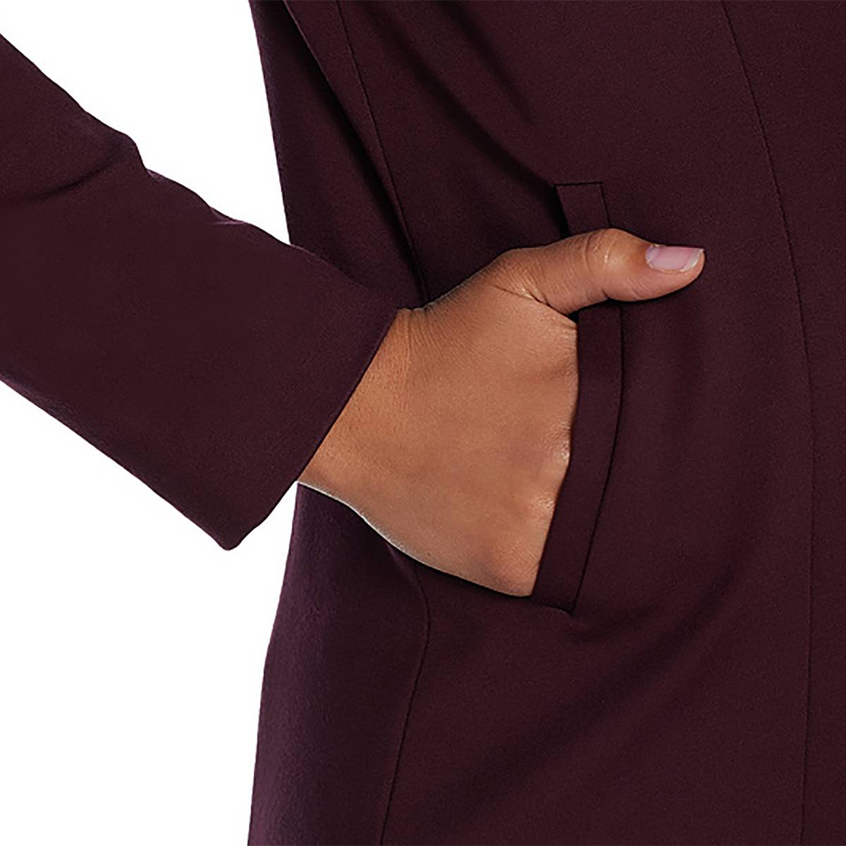 KELLY BY CLINTON KELLY Size L Ponte Blazer w/ Removable Hoodie BLACK