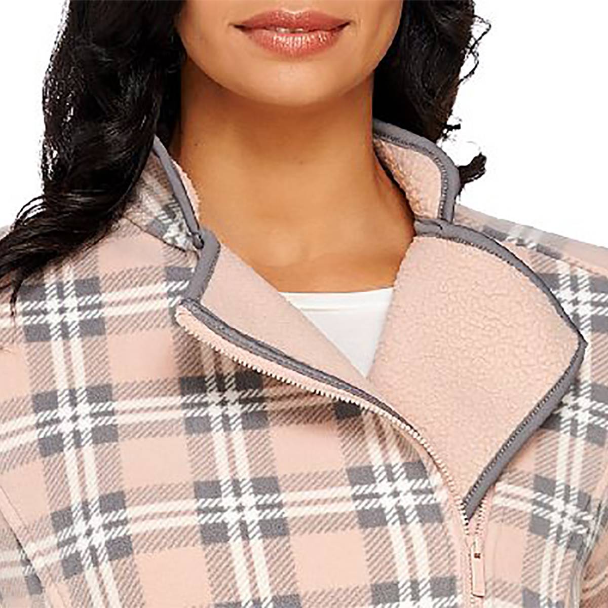 LIZ CLAIBORNE NEW YORK Size 16 Fleece Motorcycle Jacket CREAM