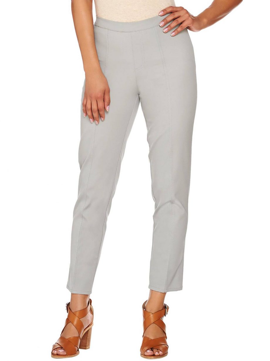 ISAAC MIZRAHI LIVE! Size 18WT Stretch Ankle Pants w/ Seam BRIGHT WHITE