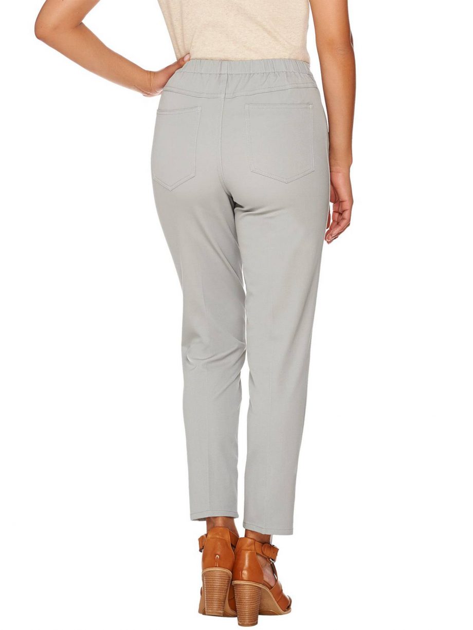 ISAAC MIZRAHI LIVE! Size 18WT Stretch Ankle Pants w/ Seam BRIGHT WHITE
