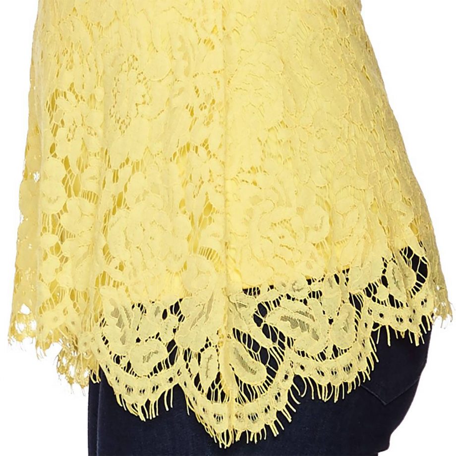 ISAAC MIZRAHI LIVE! Size M Floral Lace Short Sleeve Peplum Top CREAM