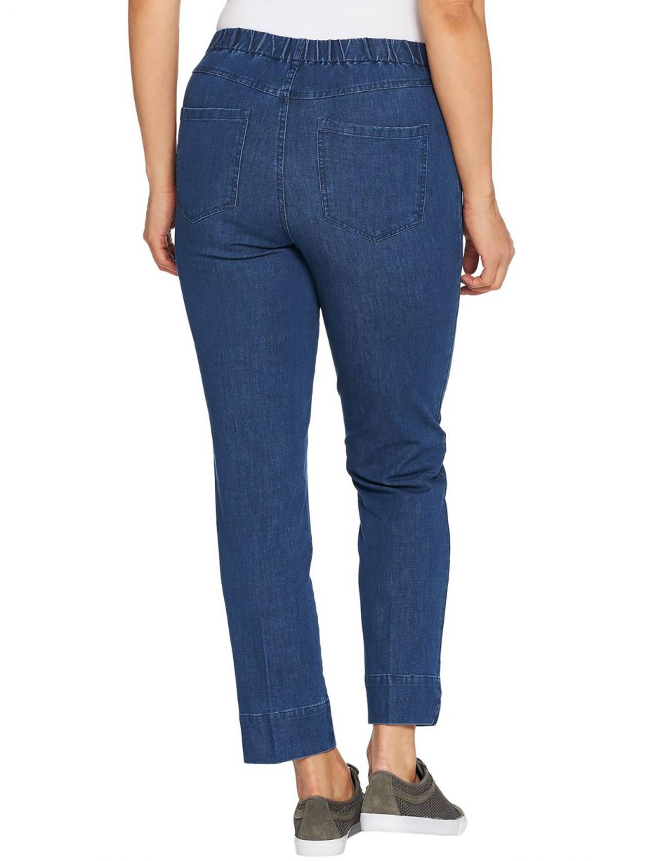 ISAAC MIZRAHI LIVE! Size 16T Denim Ankle Pull On Jeans INDIGO