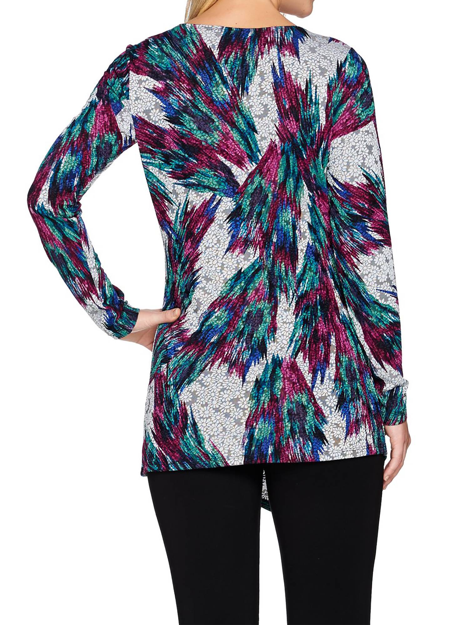 ATTITUDES BY RENEE Size M Ruched Asymmetric Hem Knit Top