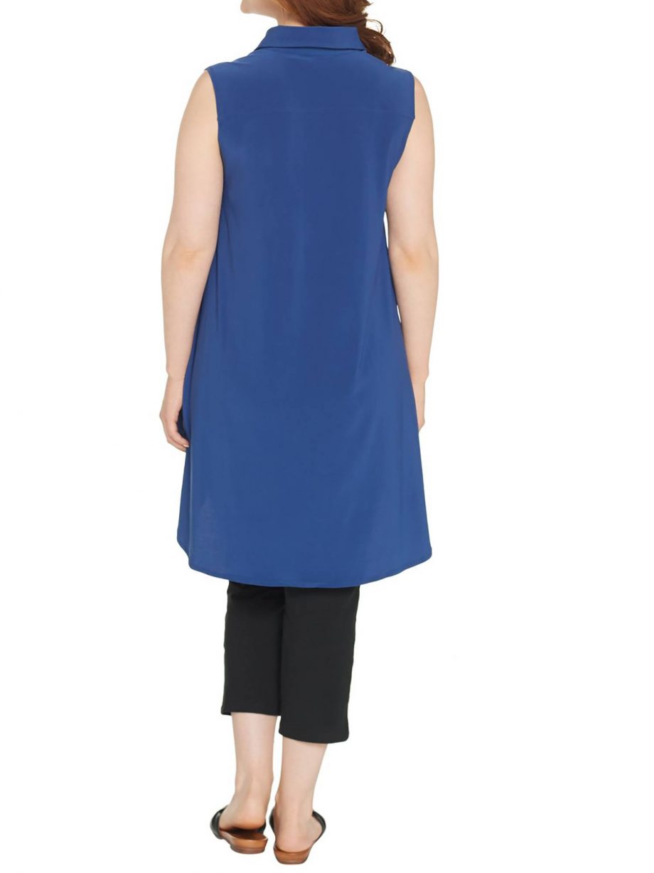 WOMEN WITH CONTROL Size PL Sleeveless Como Tunic and Crop Pants Set BLUEBERRY