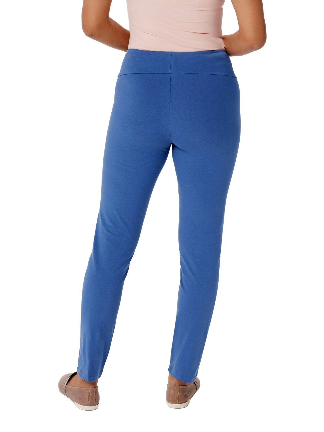 WOMEN WITH CONTROL Size M Tummy Control Slim Leg Ankle Pants WHITE