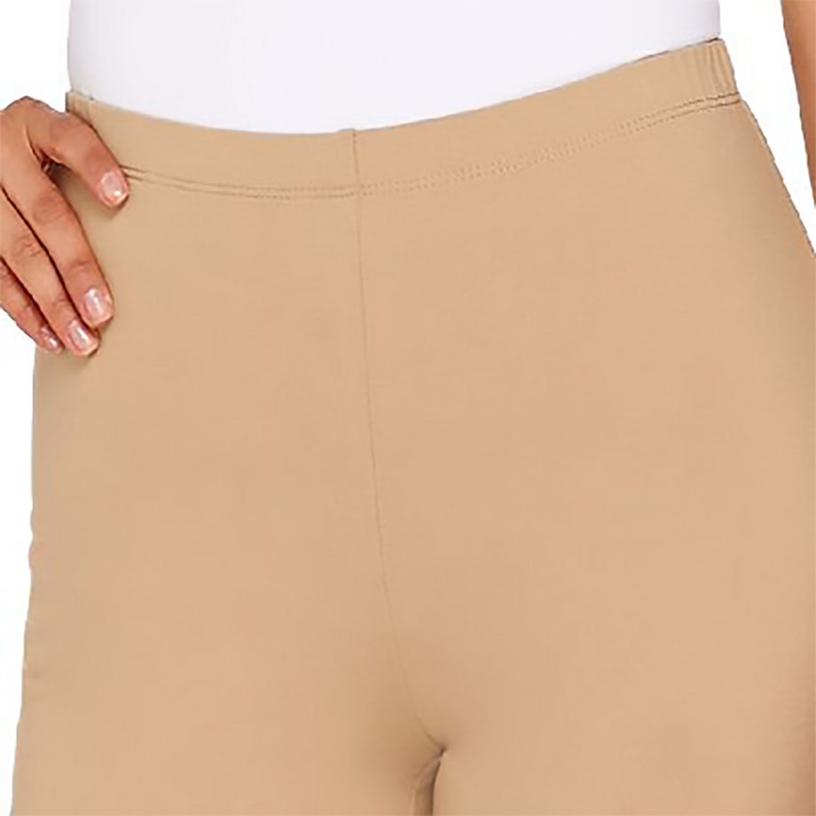 WOMEN WITH CONTROL Size M Slim Leg Ankle Pants with Lace Detail KHAKI