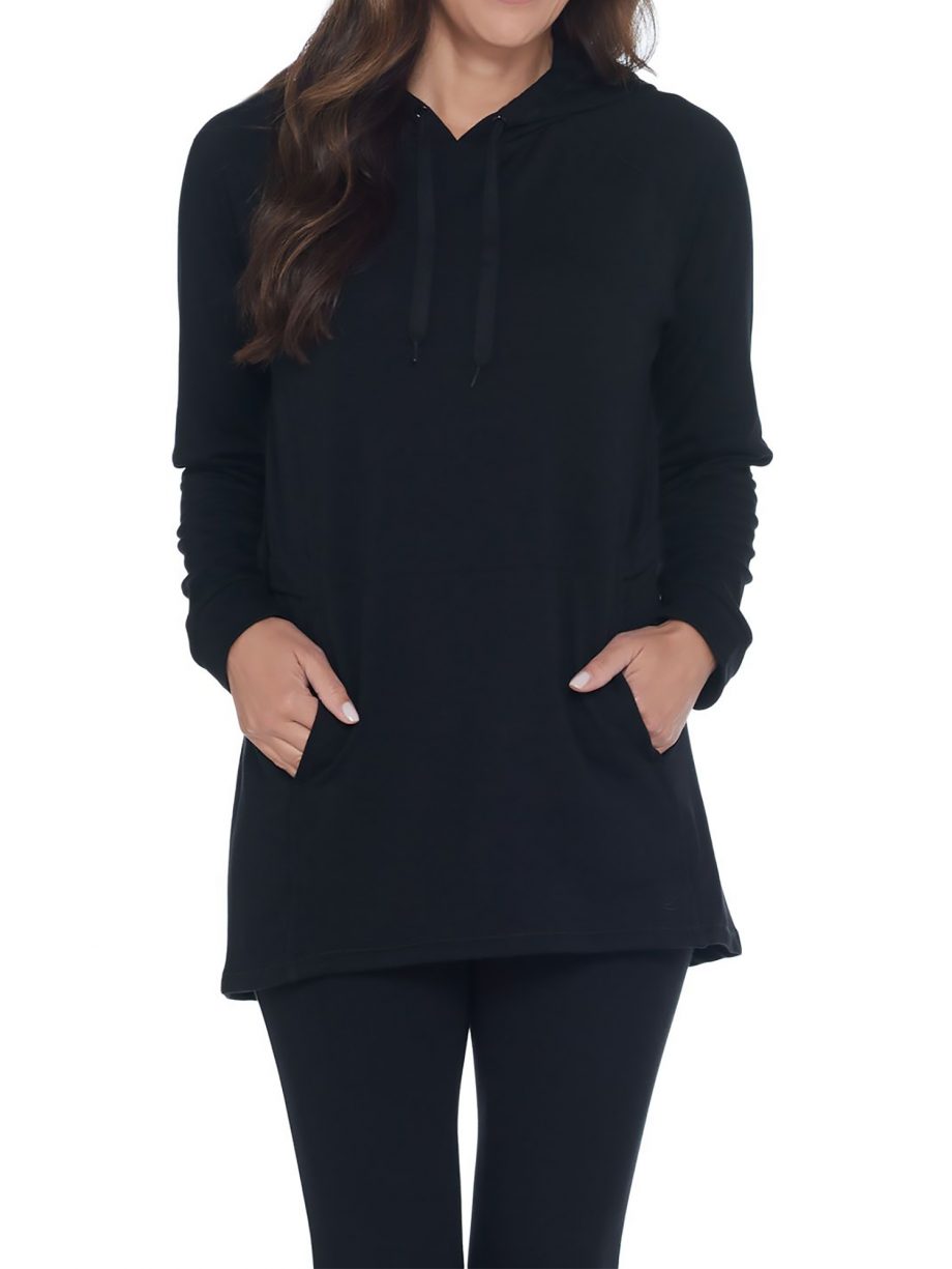 CUDDL DUDS Size L Comfortwear Hoodie BLACK