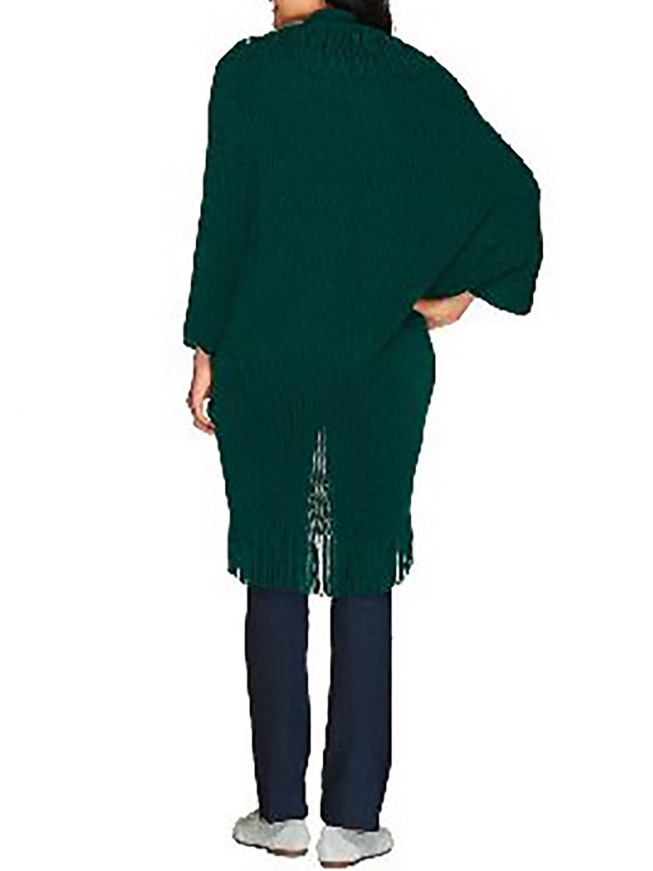 LAYERS by LIZDEN MARVELUSH ONE Size Waffle Knit Fringed Shrug GRAY