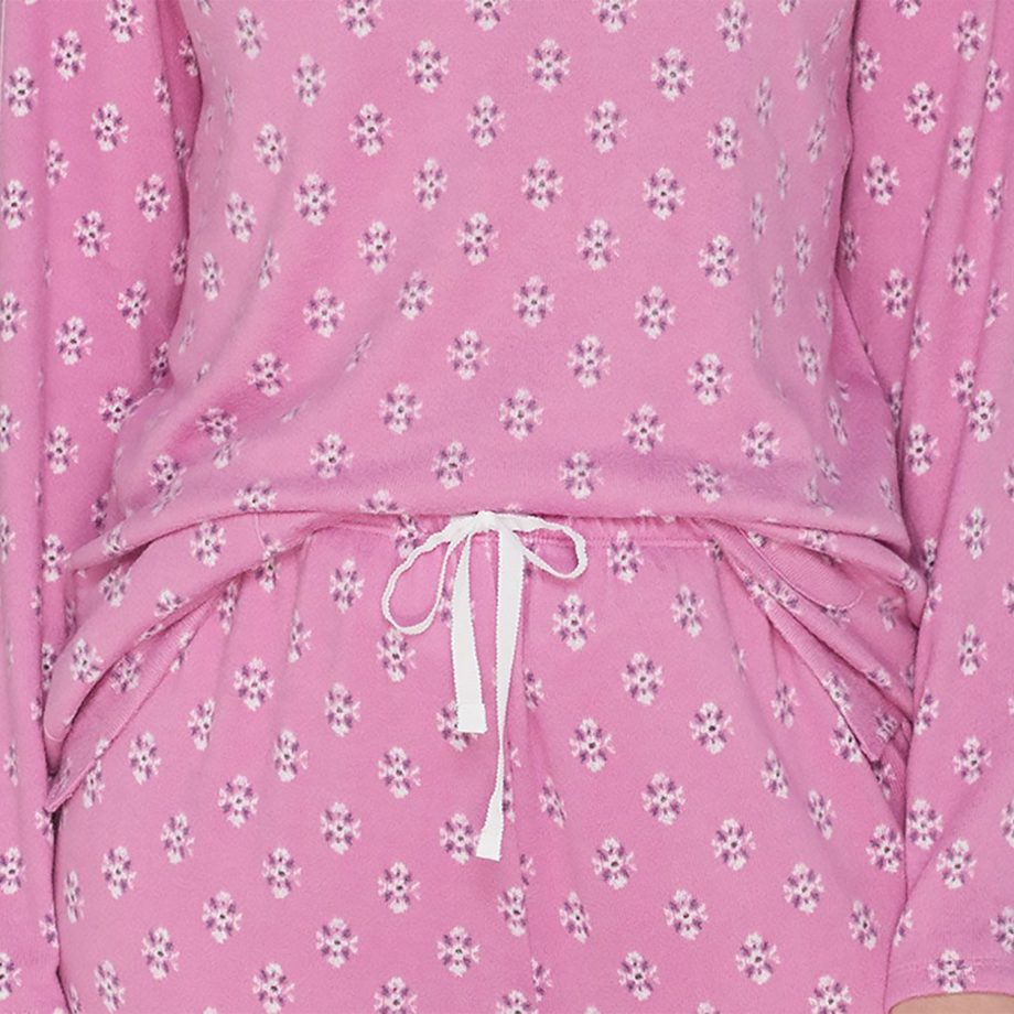 CAROLE HOCHMAN Size PL Printed Hacci Lounge Pajama Set MAUVE