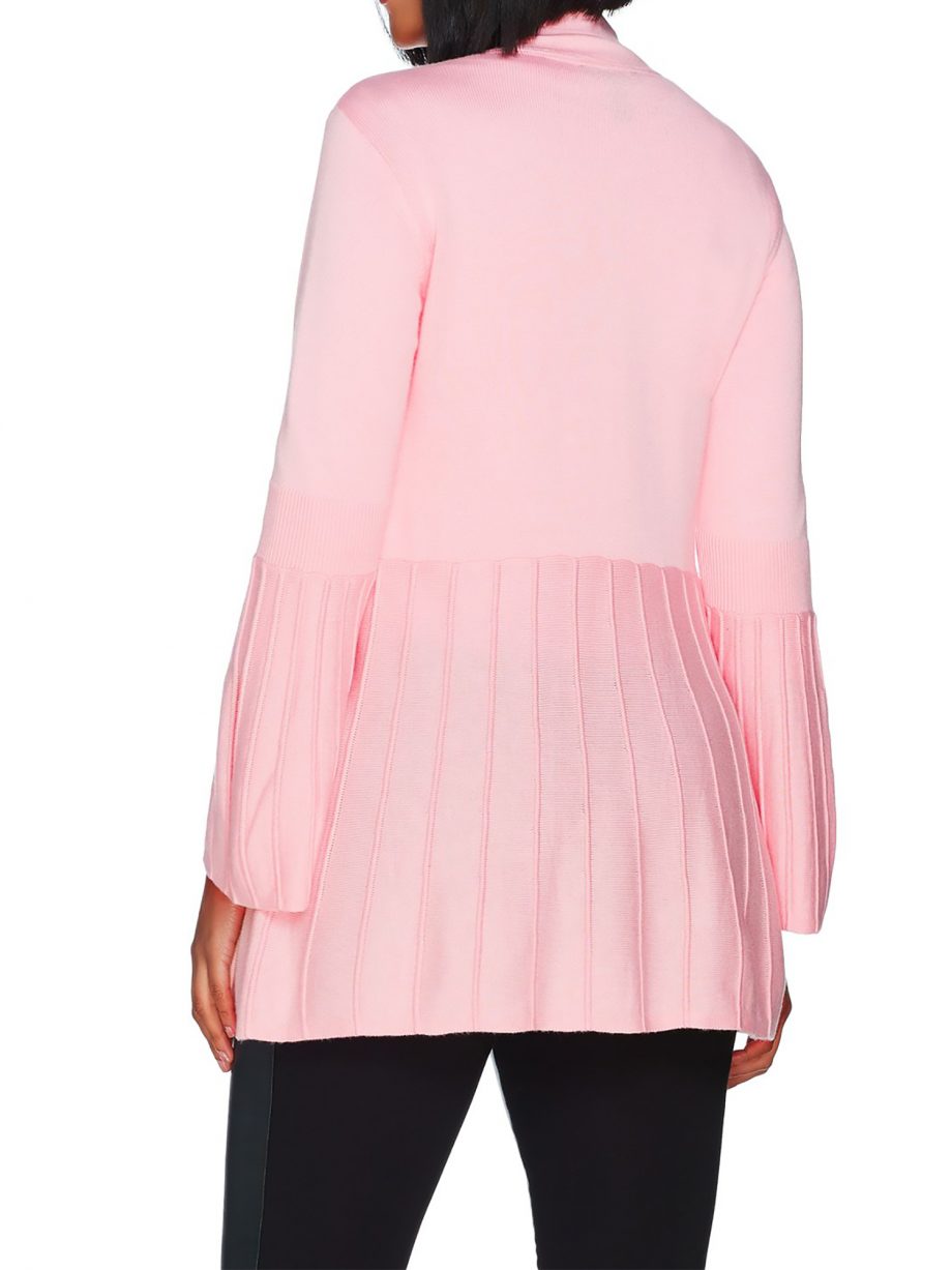 H by HALSTON Size XL Bell Sleeve Sweater Cardigan PURE PINK