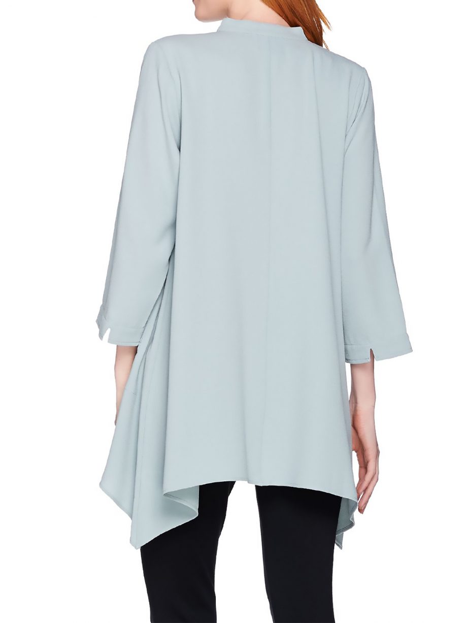 LINEA by LOUIS DELL OLIO Size M Gauze Crepe Stand Collar Tunic PALE PINK