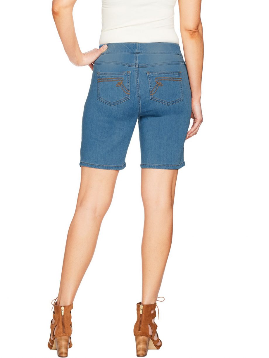 WOMEN WITH CONTROL Size 22W My Wonder Denim Pull-On Shorts MID BLUE