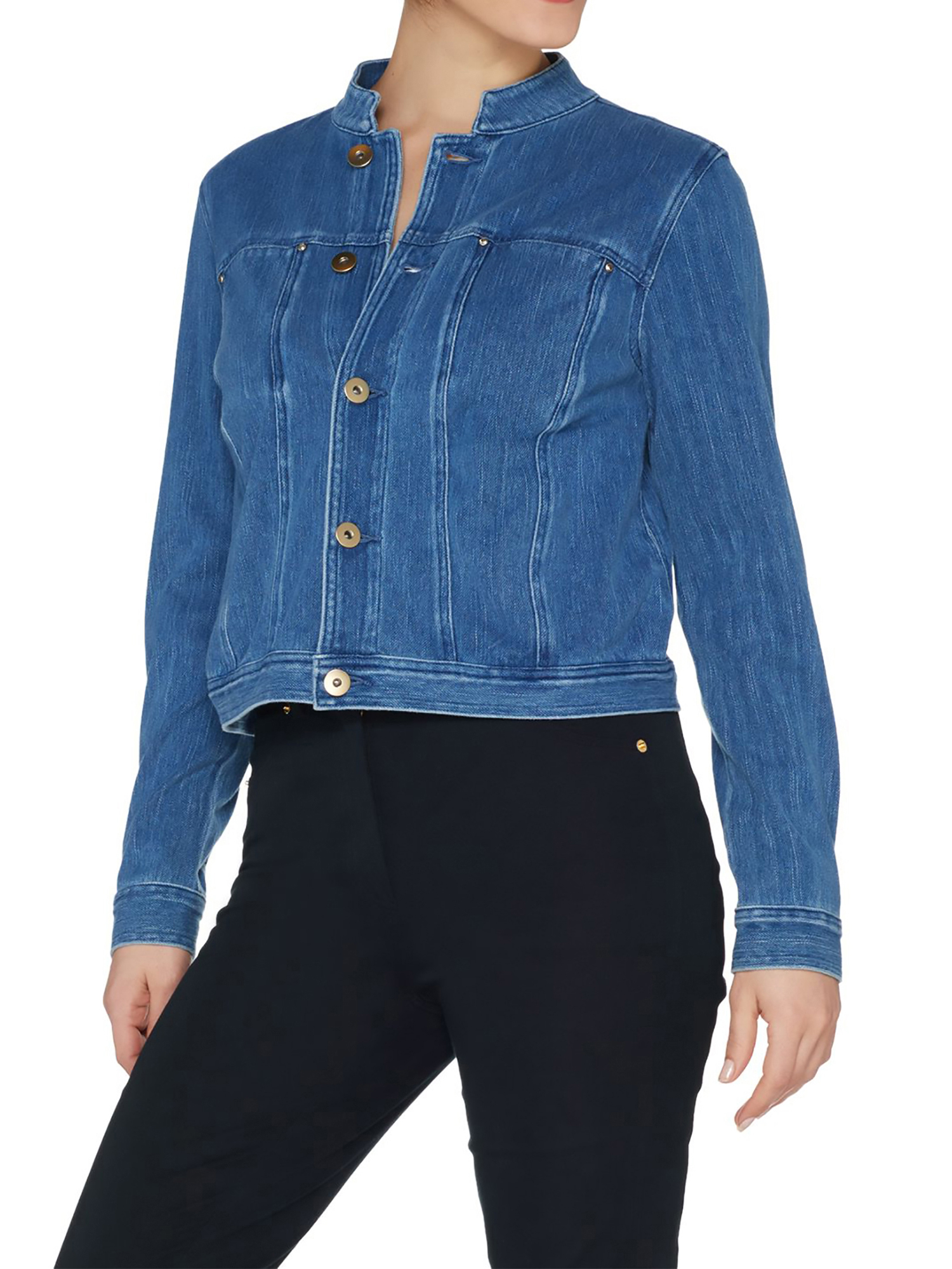 BELLE by KIM GRAVEL Size M Flexibelle Denim Jean Jacket BLUE – NYC Moda ...