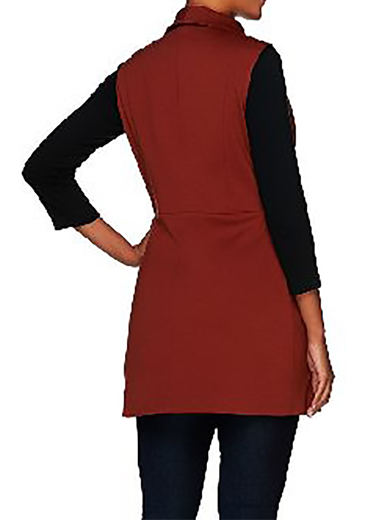 LISA RINNA Size XL Knit Vest with Asymmetric Zip Front CHARCOAL