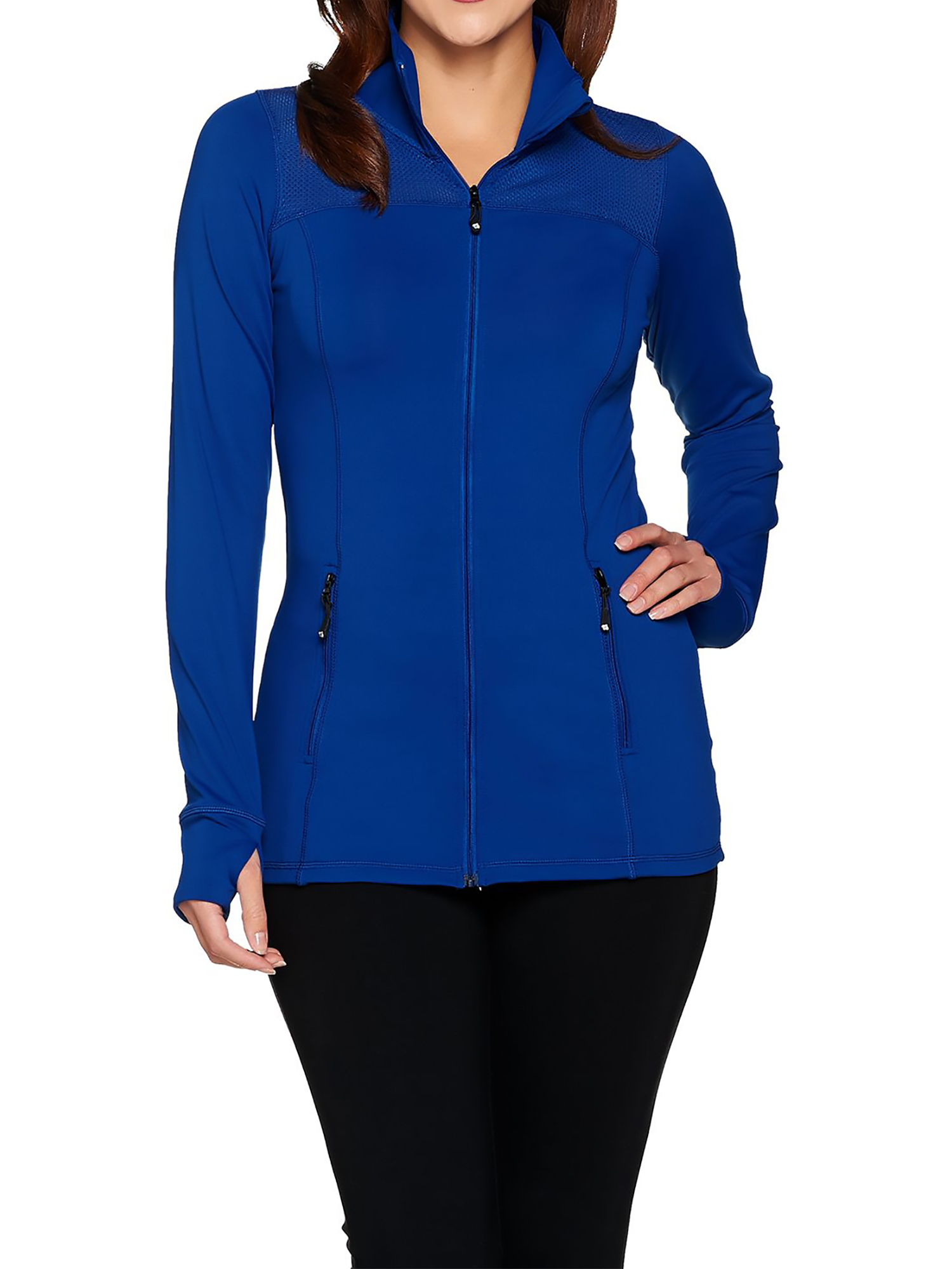 cee bee CHERYL BURKE Size XL Performance Jacket with Mesh Detail ULTRA MARINE