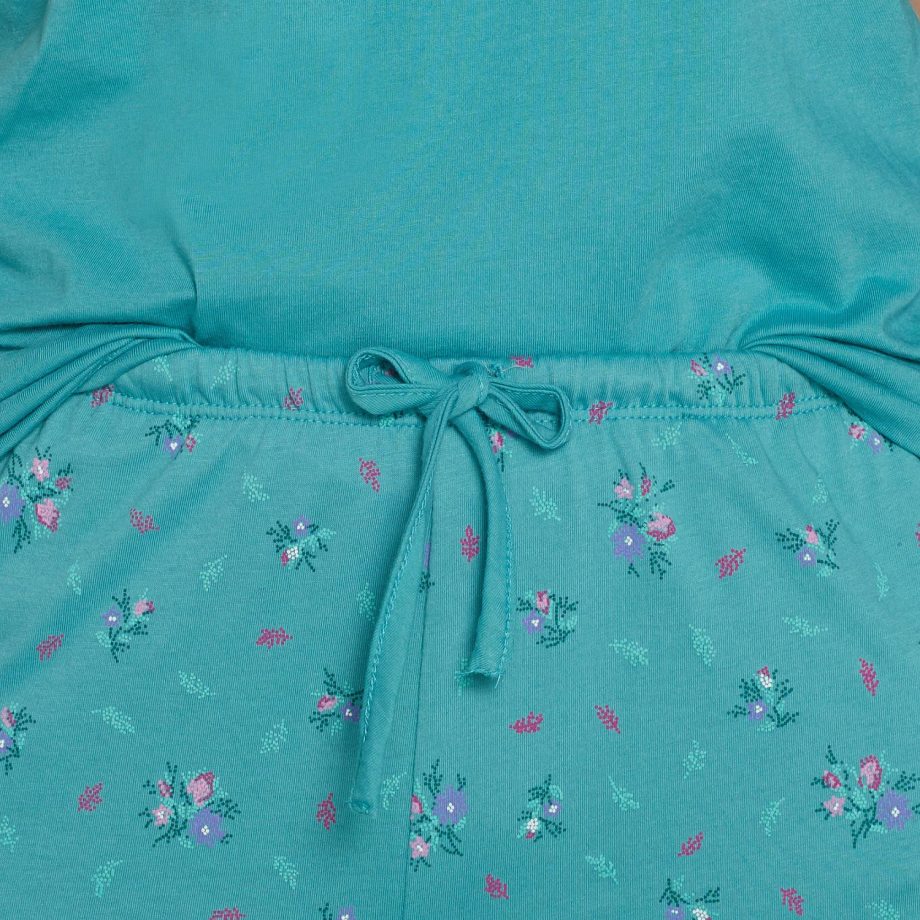 CAROLE HOCHMAN Size 1X Ditsy Floral Cotton 3-Piece Pajama Set BLACK