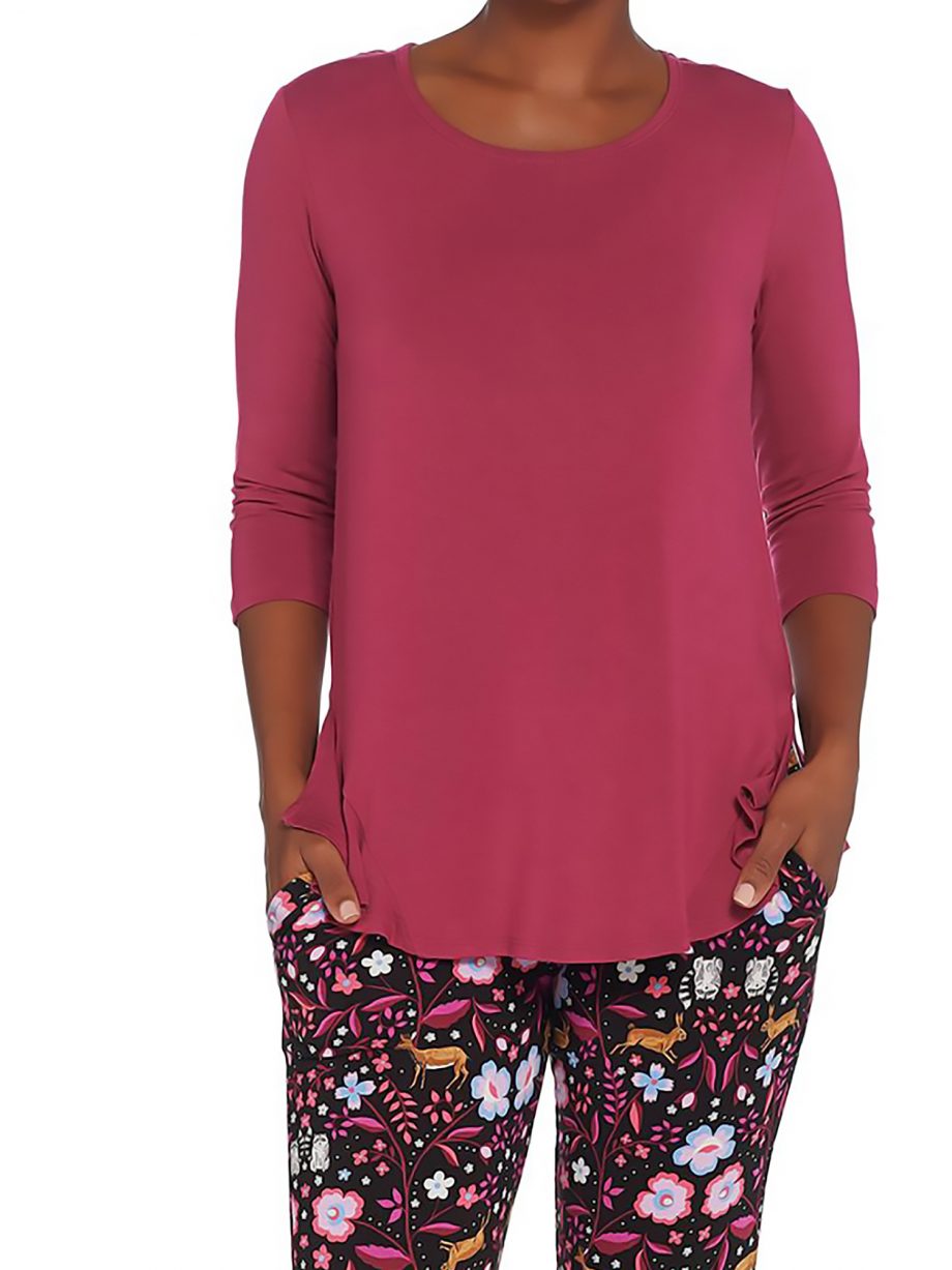 CUDDL DUDS Size L Softwear Stretch Novelty Jogger Pajama Set ROUGE
