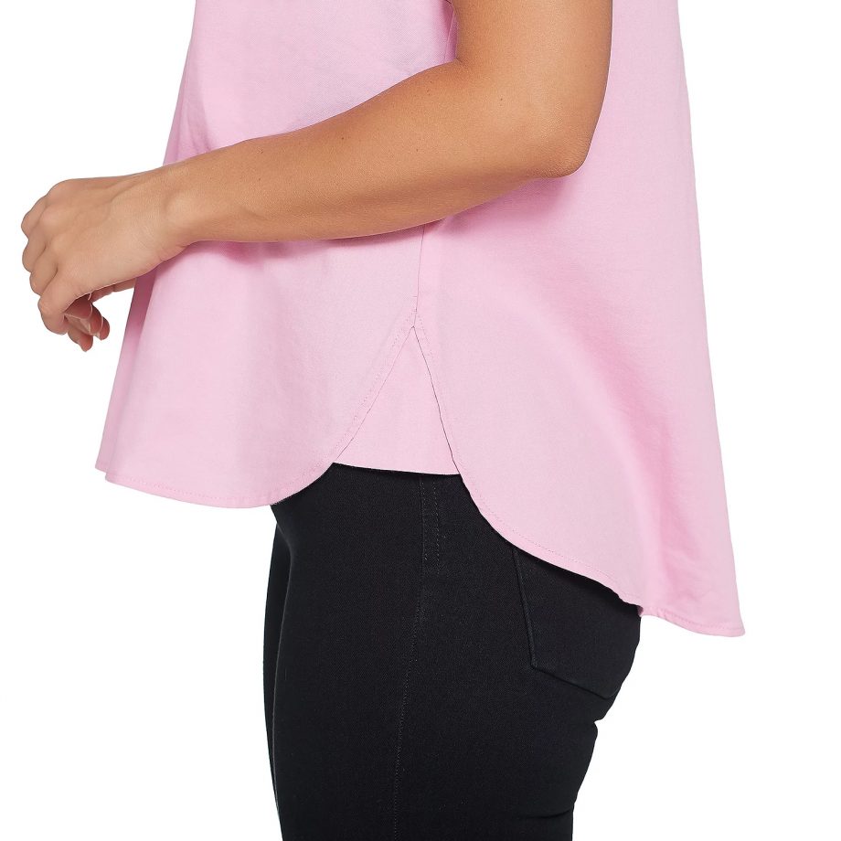 JOAN RIVERS Size 2X Sleeveless Stretch Denim Swing Shirt PINK