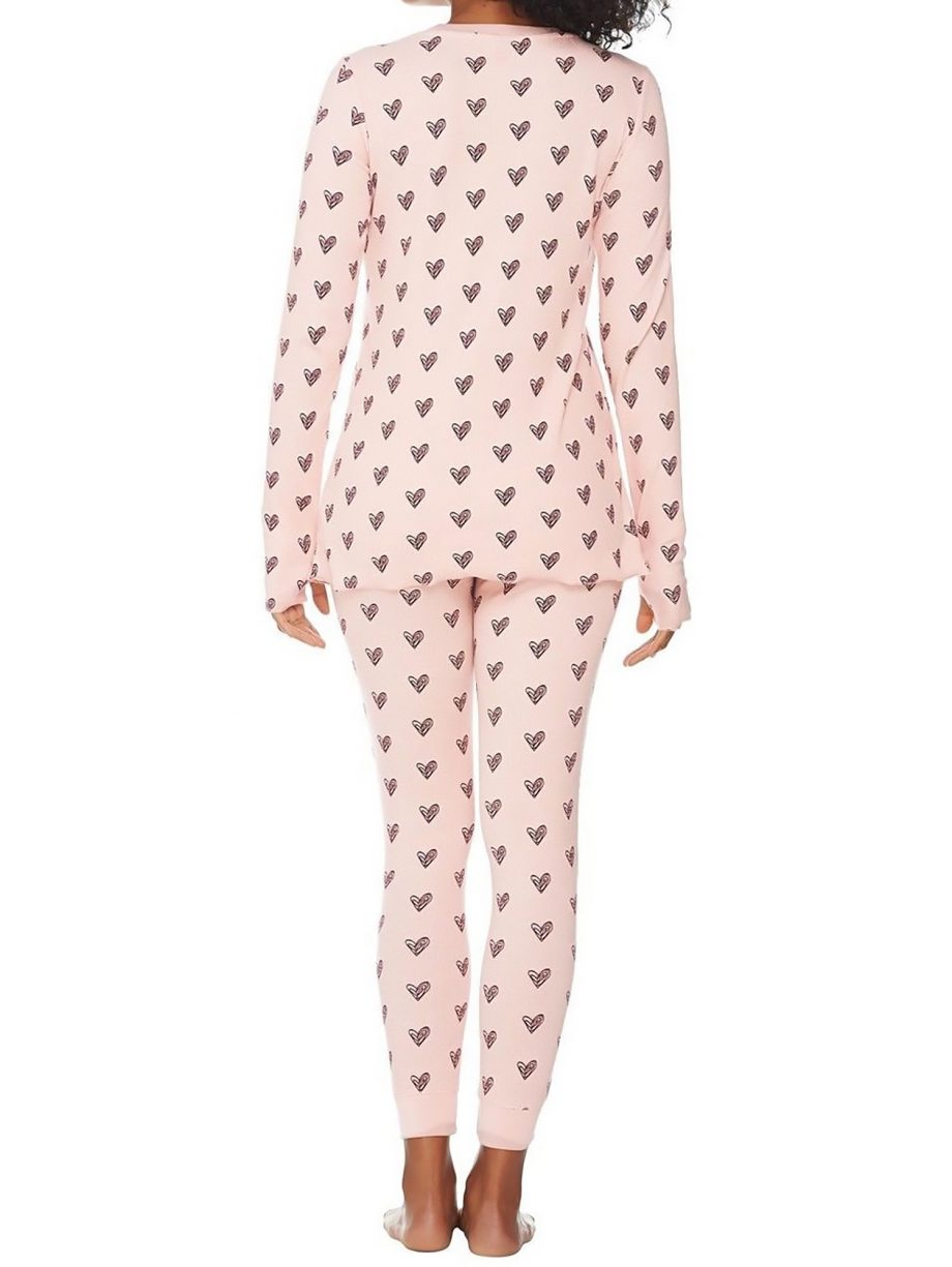 ANYBODY Size L Loungewear Cozy Knit Waffle Pajama Set TAUPE