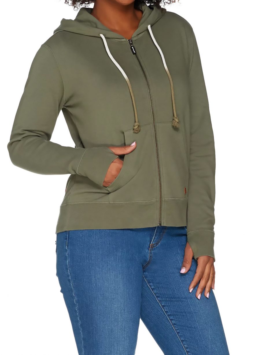 PEACE LOVE WORLD Size 1X French Terry Zip Front Hoodie