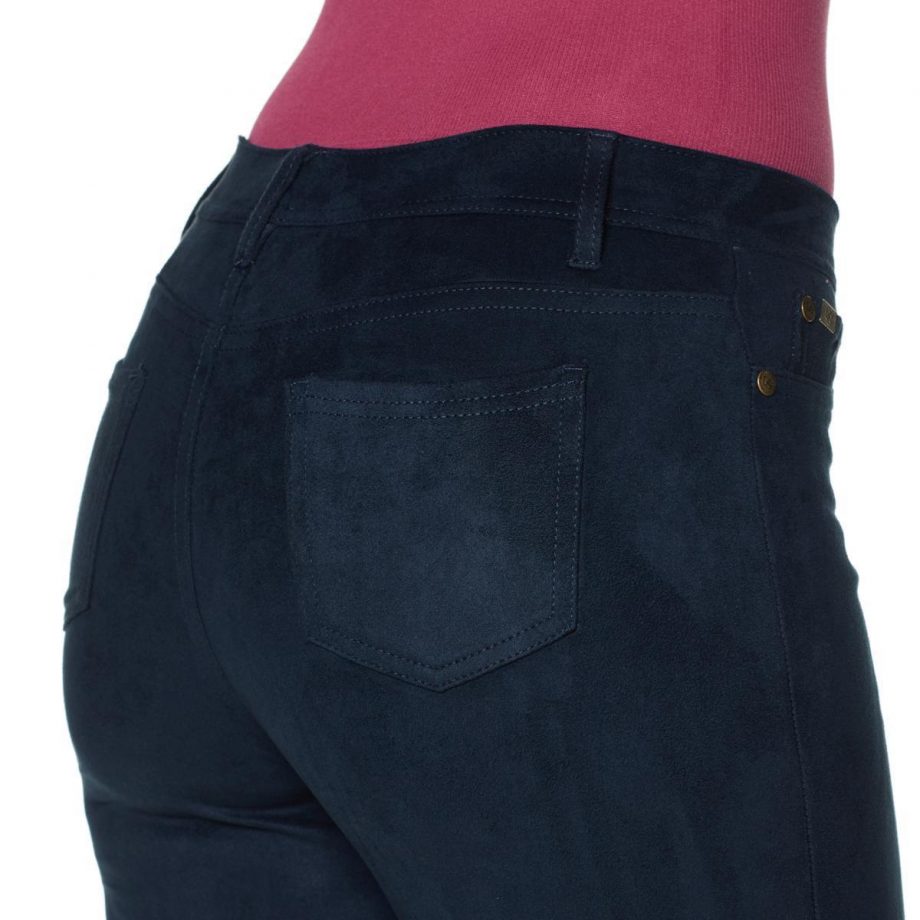 DIANE GILMAN Size M Skinny Slim Stretch Faux Suede Jeggings NAVY