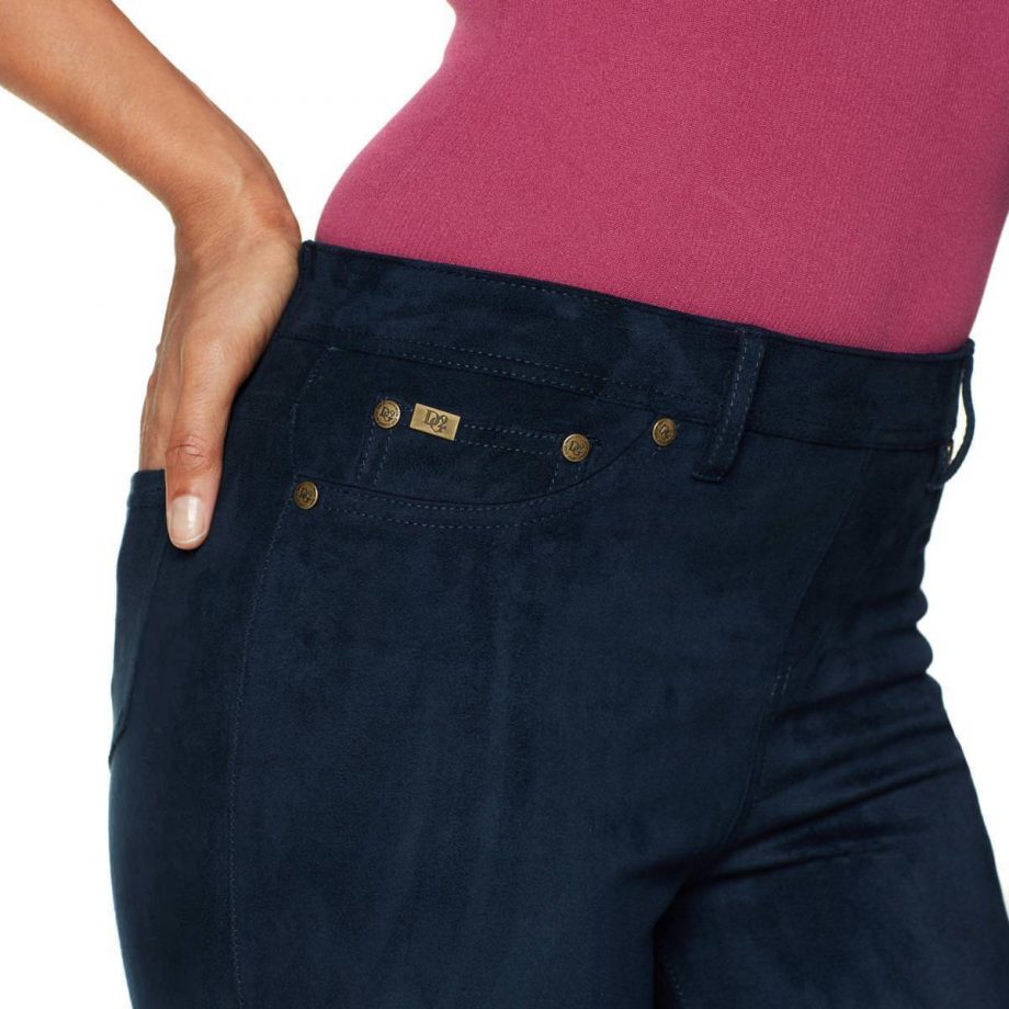 DIANE GILMAN Size M Skinny Slim Stretch Faux Suede Jeggings NAVY