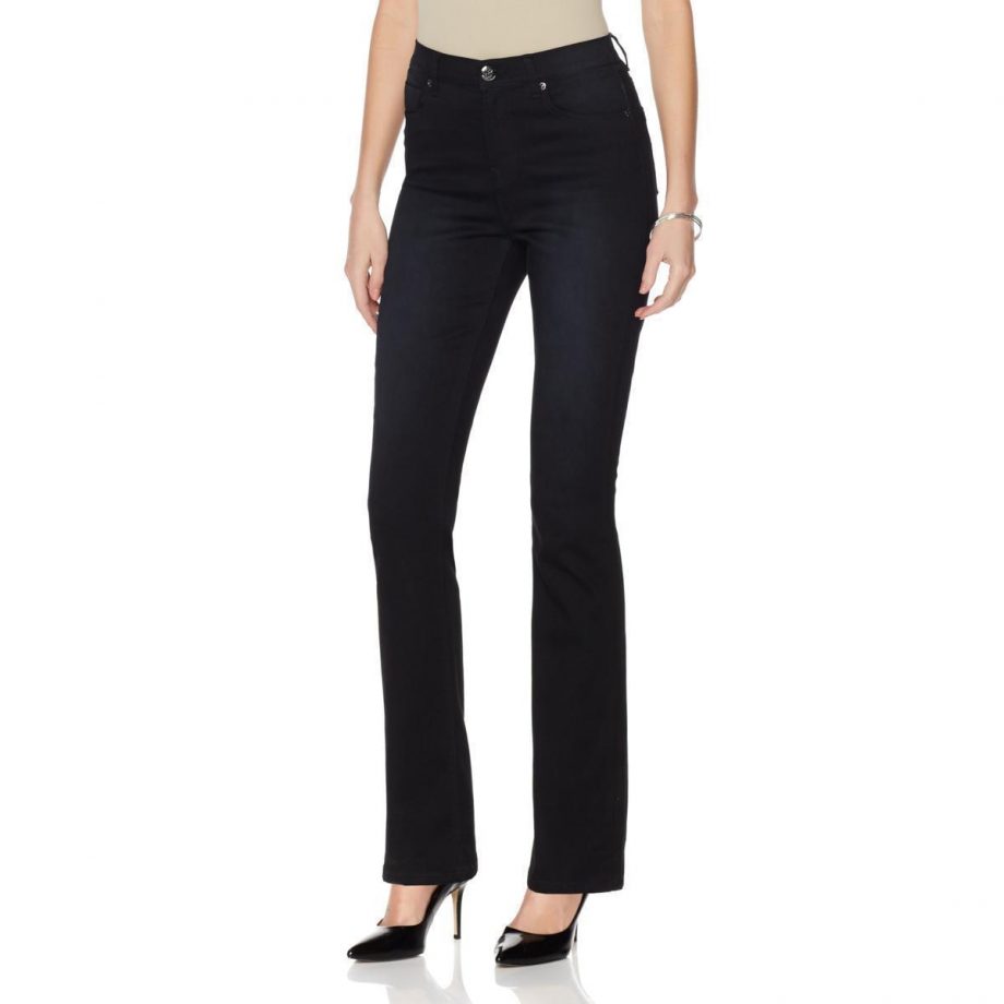 DIANE GILMAN Size 4T SuperStretch Lite Boot-Cut Jeans BLACK