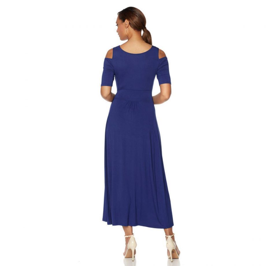 LIZ LANGE Size PL Cold Shoulder Short Sleeve Ultimate Maxi Dress GREEN
