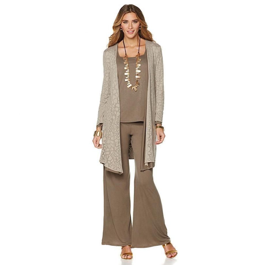 MARLAWYNNE Size S Reversible Burnout Cardigan Duster LATTE / OLIVE GRAY