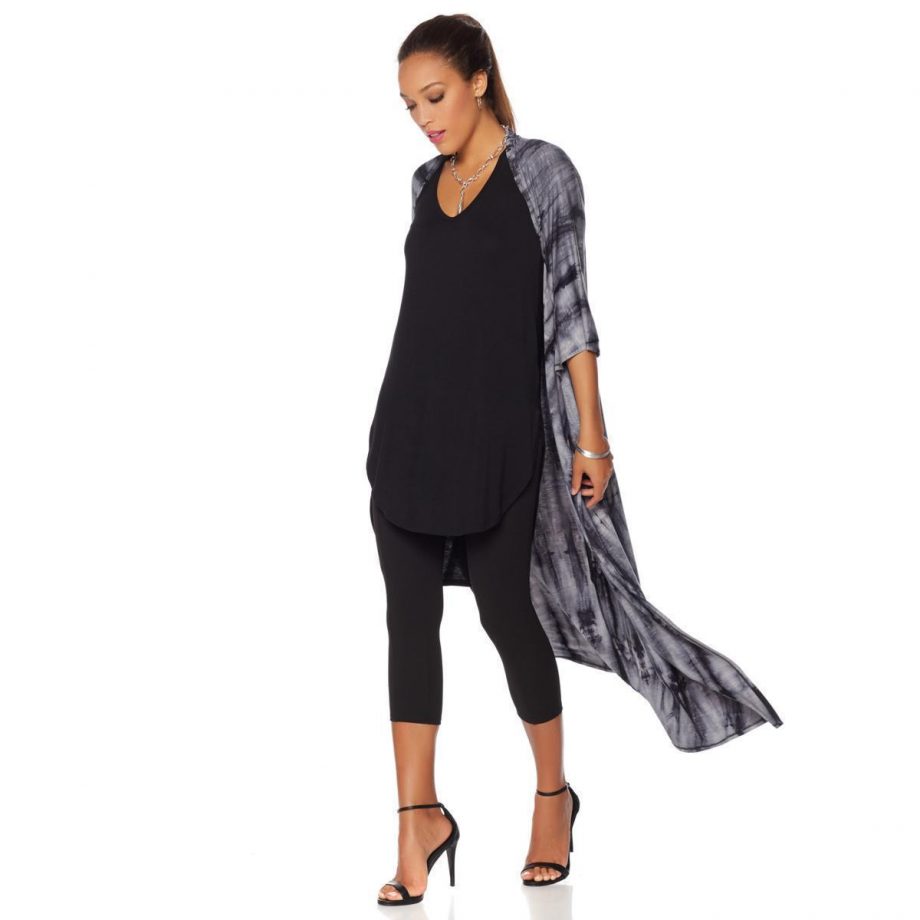 NENE Size S Leakes Soft Jersey Maxi Shrug Cardigan Topper BLACK