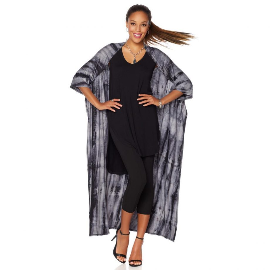 NENE Size S Leakes Soft Jersey Maxi Shrug Cardigan Topper BLACK