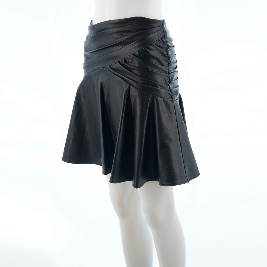 BEBE Size 4 Faux Leather Mini Skirt BLACK