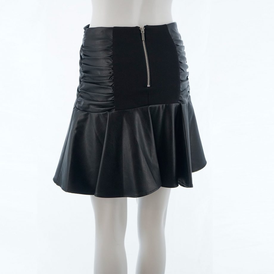 BEBE Size 4 Faux Leather Mini Skirt BLACK