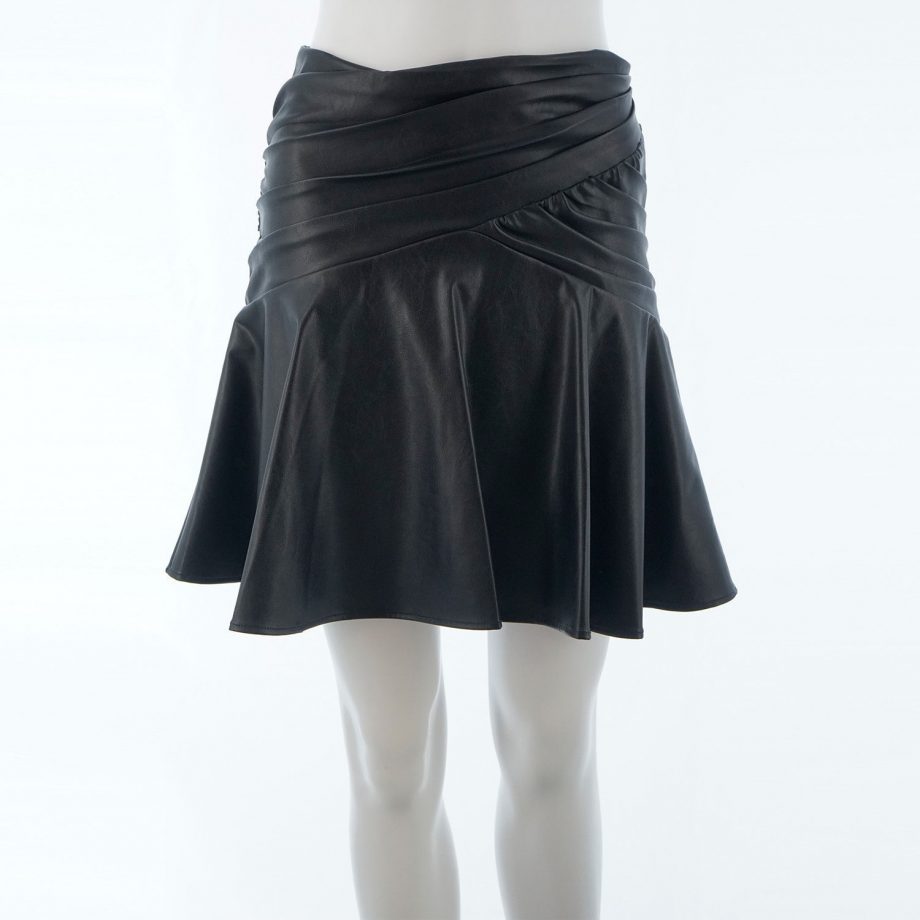 BEBE Size 4 Faux Leather Mini Skirt BLACK