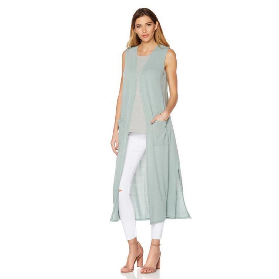 G BY GIULIANA Size S Duster Vest SEAFOAM