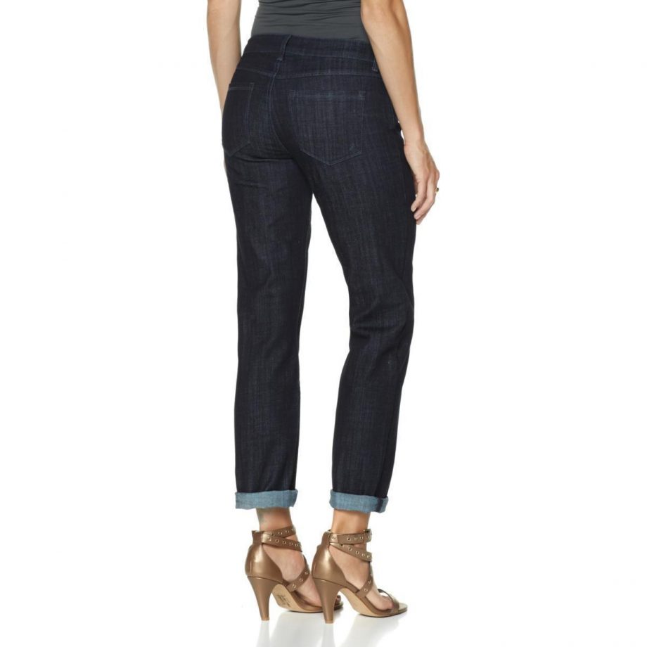 GIULIANA LUXE Size 8 Luxe Stretch Denim Boyfriend Jeans Black