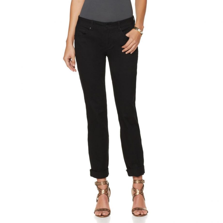 GIULIANA LUXE Size 8 Luxe Stretch Denim Boyfriend Jeans Black