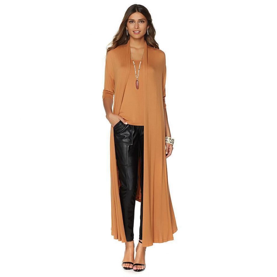 NENE Size PS Lightweight Glam Maxi Cardigan RED