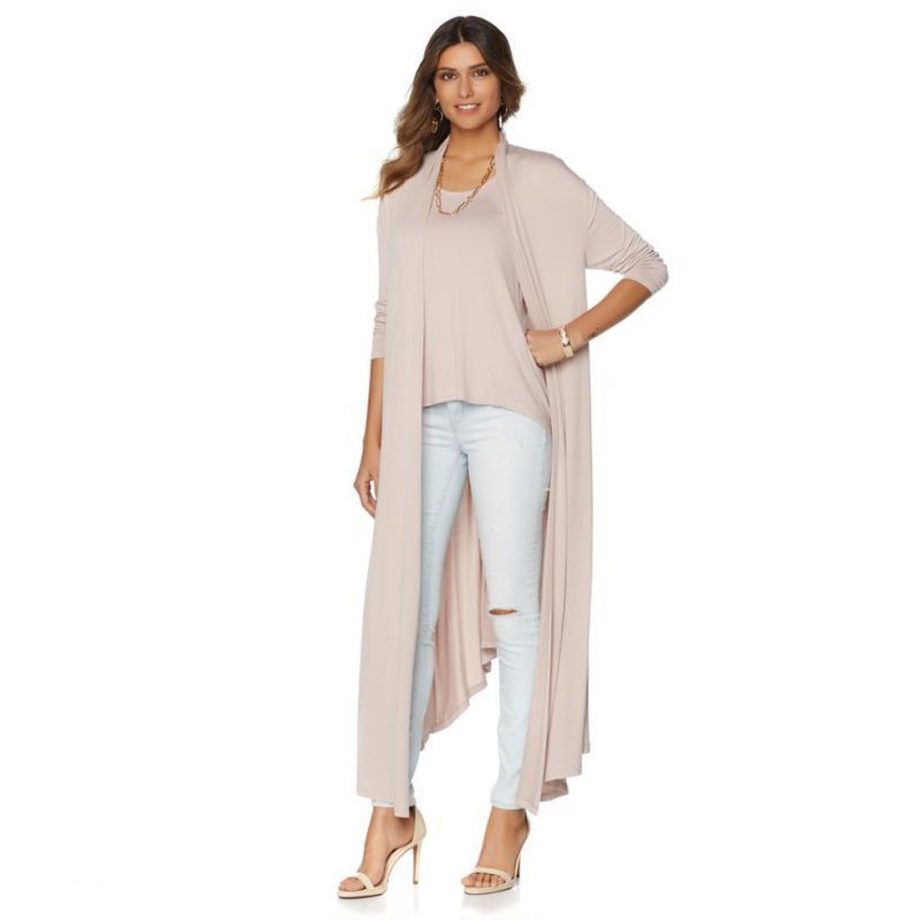 NENE Size PS Lightweight Glam Maxi Cardigan RED