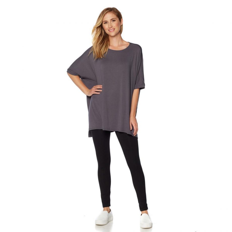 STYLE BY CASS Size M Knit Dolman Top BLACK