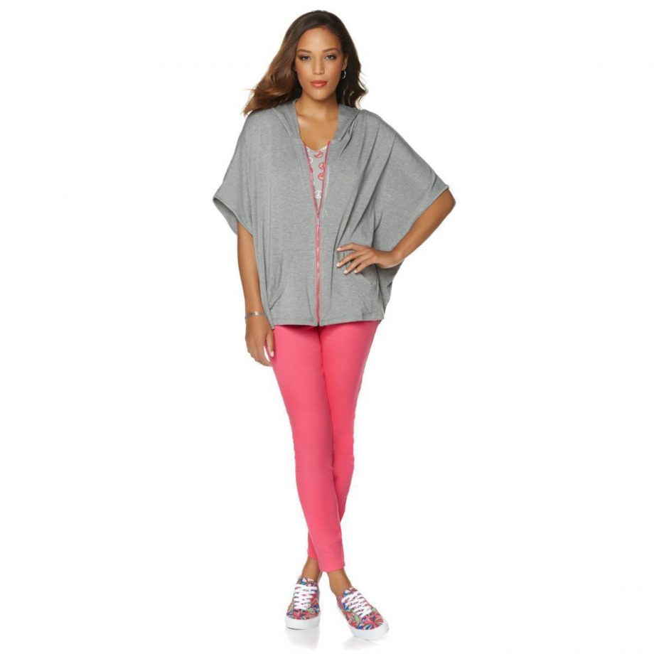 TWIGGY Size S Iconic Hooded Poncho Blouse Top TURKISH BLUE