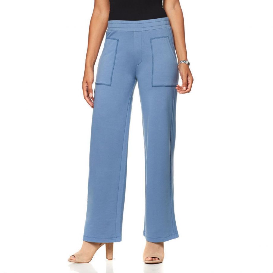 WENDY WILLIAMS Size L Womens Fashionable Stylish Wide Leg Pants BLACK