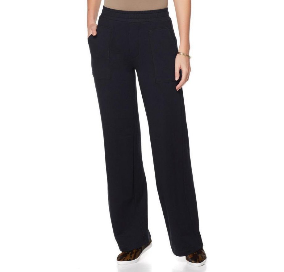 WENDY WILLIAMS Size L Womens Fashionable Stylish Wide Leg Pants BLACK