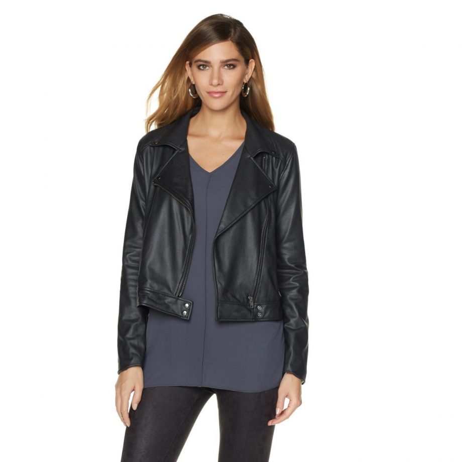 LYSSA Size S Belfast Washable Moto Jacket BLACK