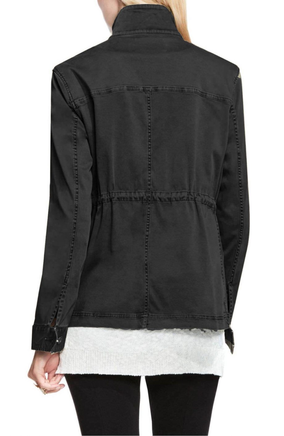 VINCE CAMUTO Size L Stretch Sateen Cargo Jacket DARK SHALE