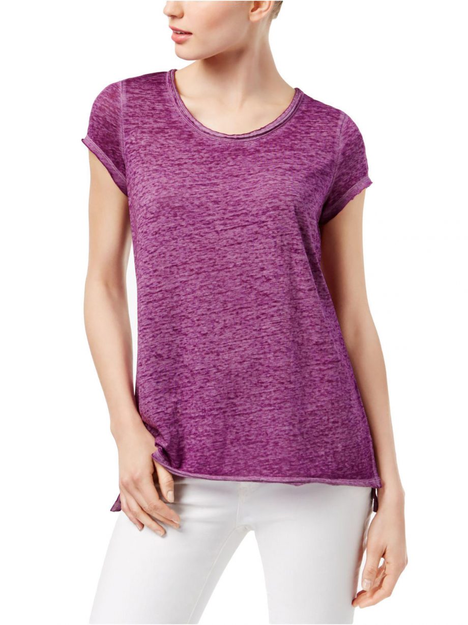 INC INTERNATIONAL CONCEPTS Size L Melange T-Shirt Tee Top PURPLE
