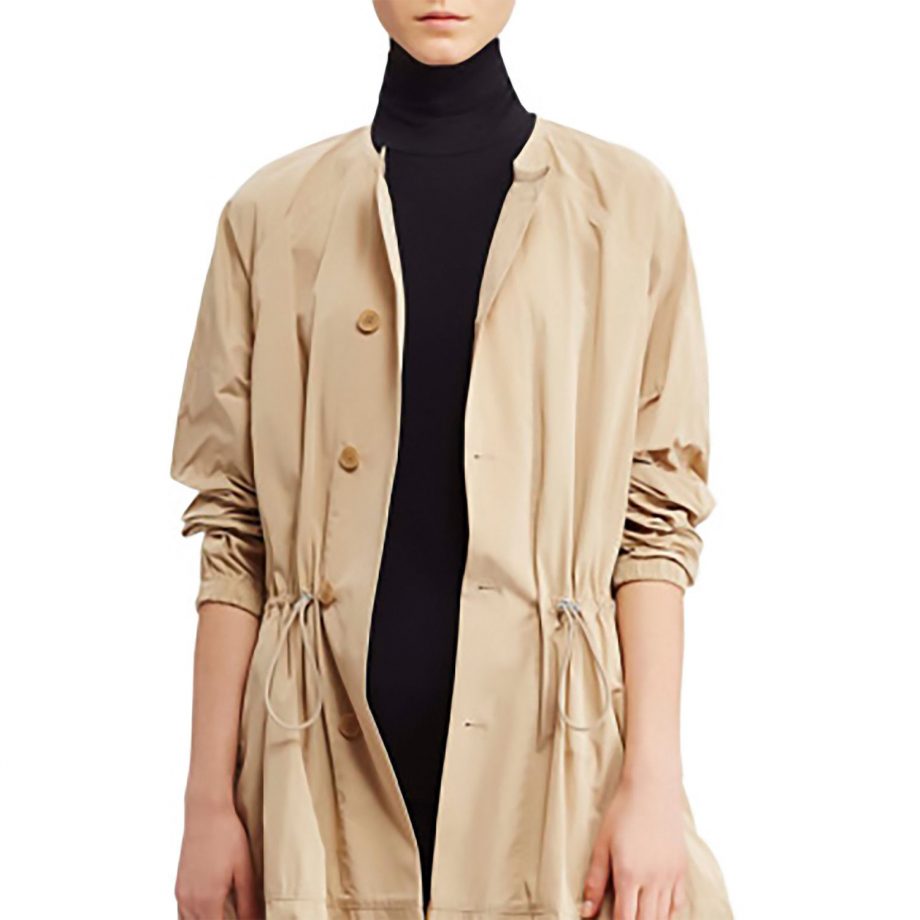 LAUREN RALPH LAUREN Size L Light Spring Trench Jacket PALE WHEAT