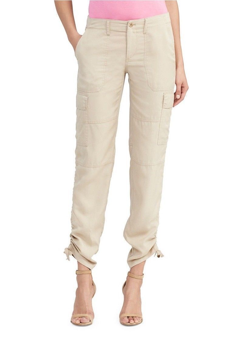 twill cargo jogger pants womens