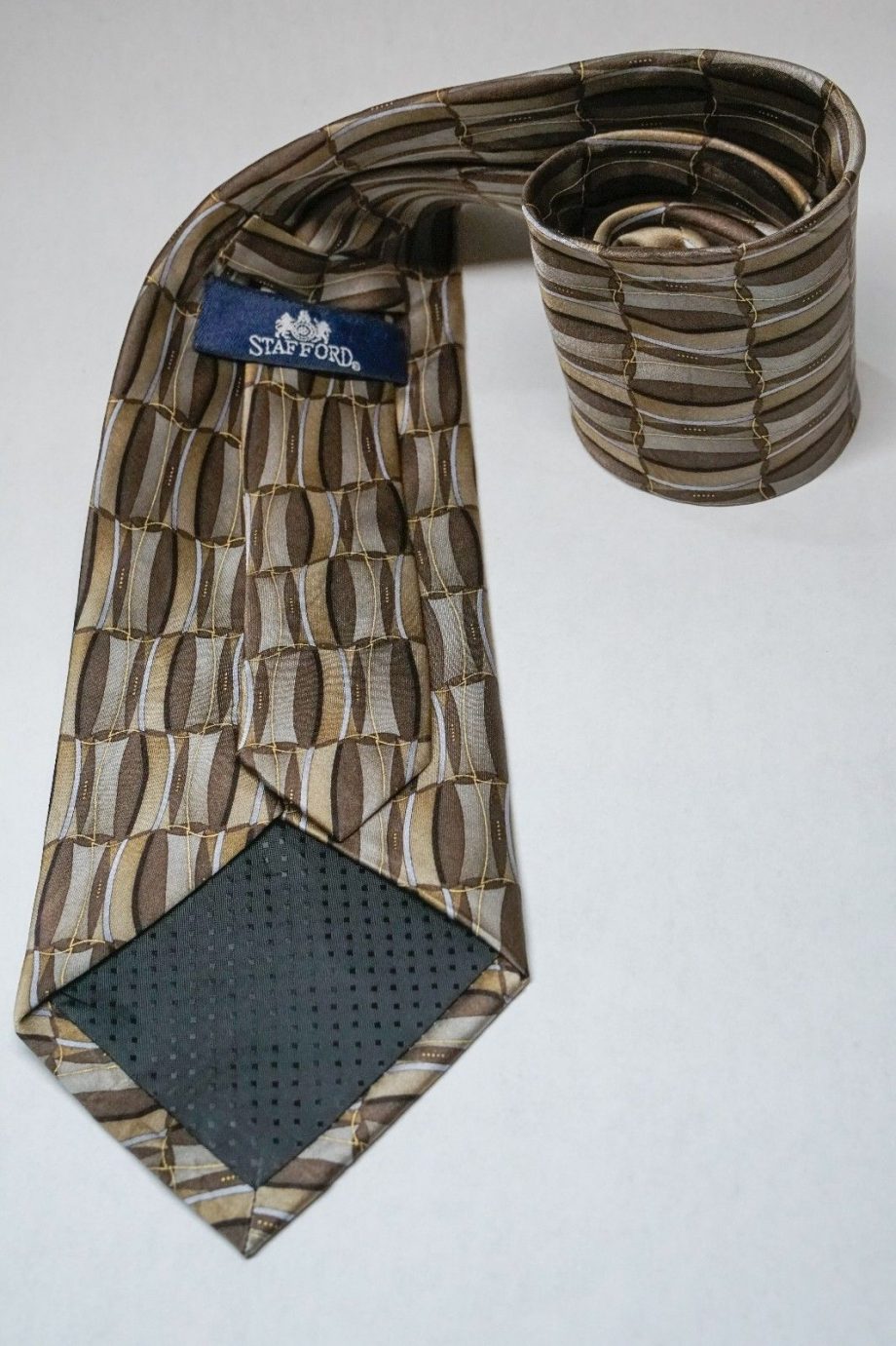 STAFFORD Multi-Color Mens Classic Tie Necktie Hand Made 100% Silk 57 x 4